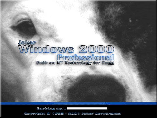 "Windows 2000 Barking up" Graphic Artist: Salomé - 2001