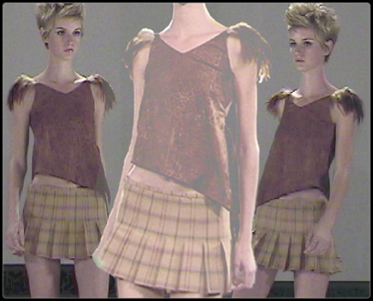 Auburn Feather Tank, Camel Pleat Skirt